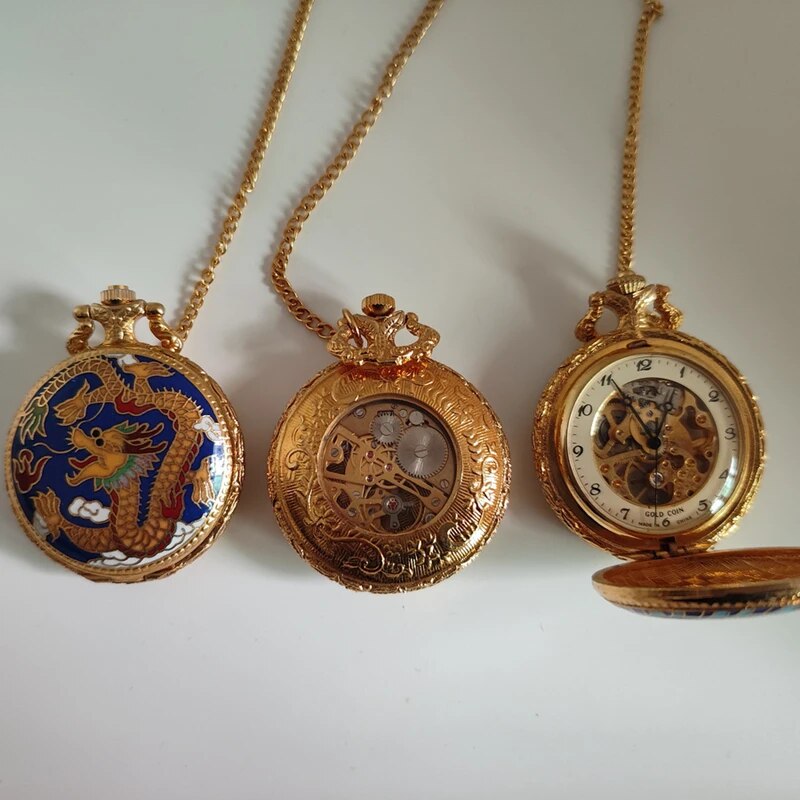 HAND-MADE FLEXFIL Shanghai Original Brand Vintage cloisonne Handmade high quality 40 mm waterproof Manual machinery Pocket Wristwatches