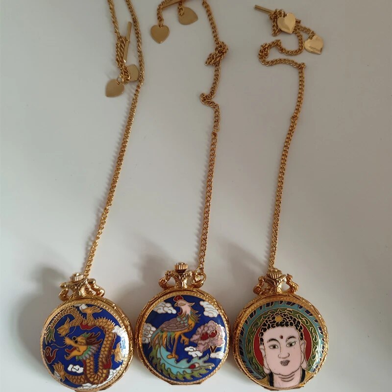 HAND-MADE FLEXFIL Shanghai Original Brand Vintage cloisonne Handmade high quality 40 mm waterproof Manual machinery Pocket Wristwatches