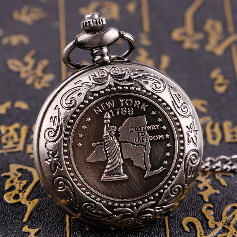Quartz Pocket Watch Fashion Necklace Pendant Chain Jewelry Gift Steampunk Clock for Men Women