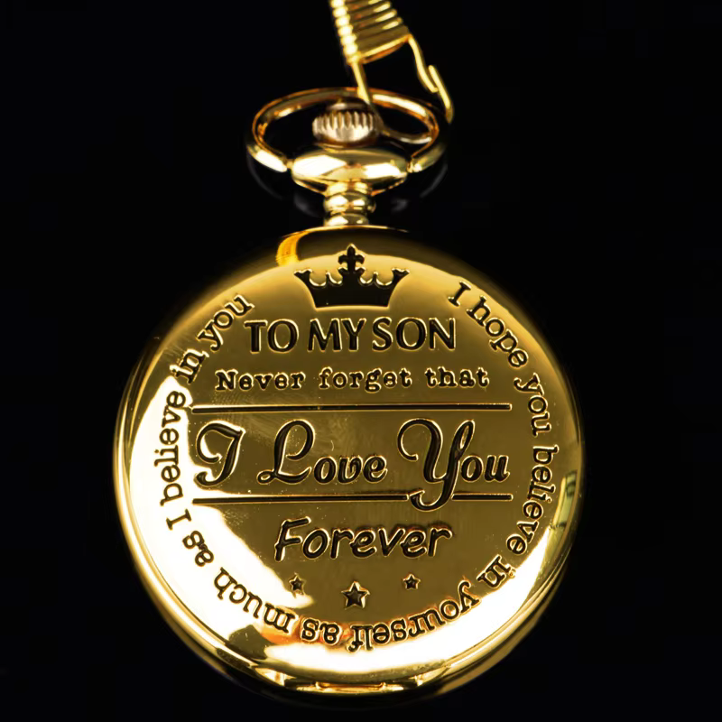 Luxury Golden Quartz Pocket Watch 