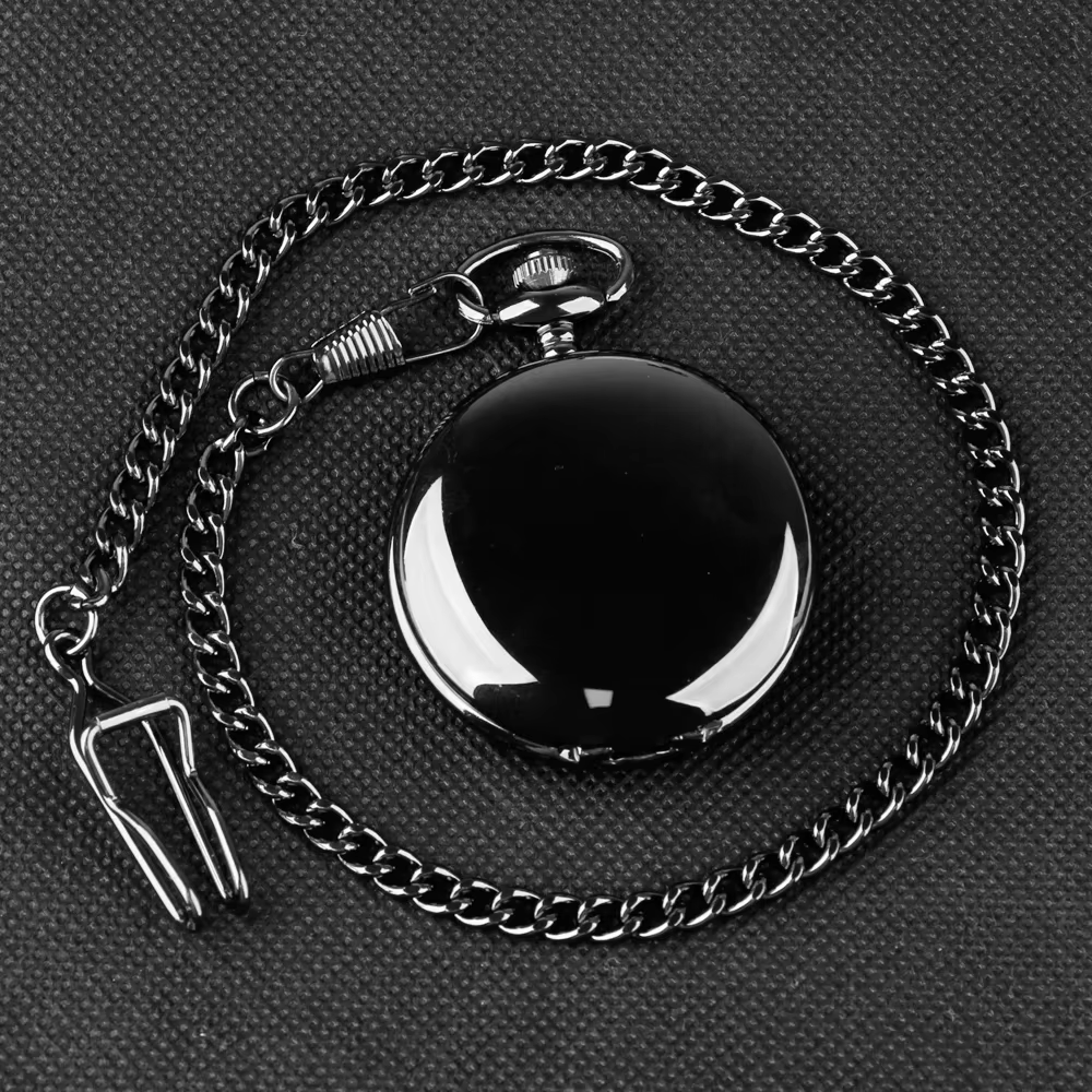 Vintage Roman Digital Pocket Watch Black Mens Women Quartz Necklace Pocket Fob Watches 30cm Waist Hook Chain Gifts CF2021
