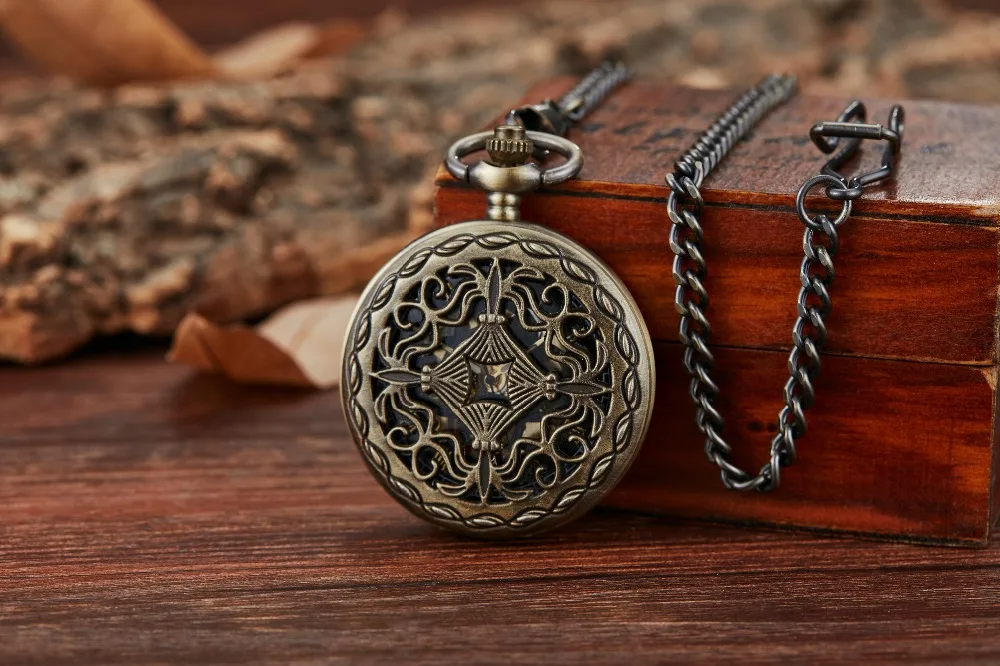 Steampunk Smooth Mechanical Pocket Watches Men Women Fashion Luxury Brand Hand Wind Necklace Pocket & Fob Watch Chain Silver