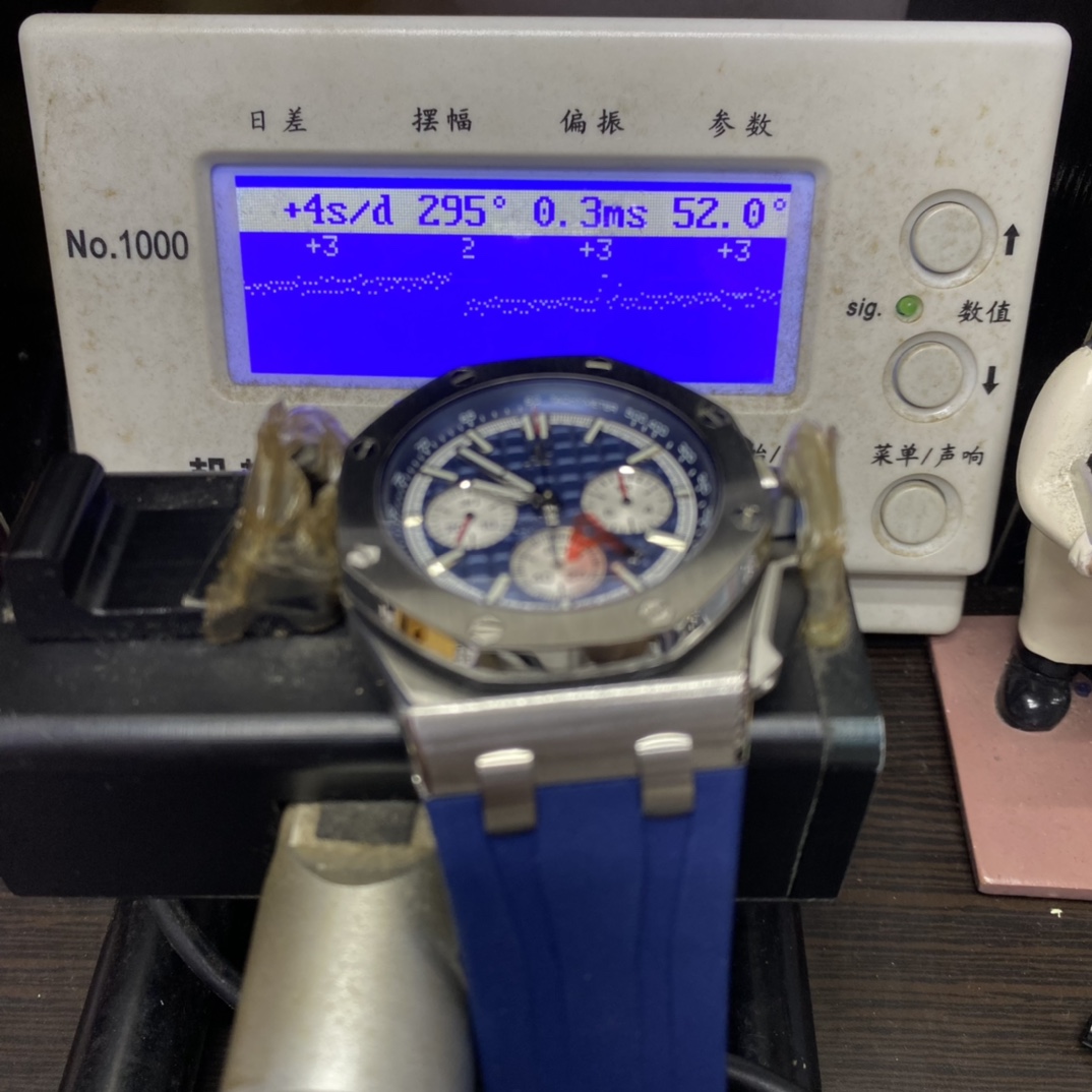 Audemars Piguet Royal Oak Offshore Series 26420TI.OO.A027CA.01, Blue Dial with Blue Rubber Strap, 43mm size.