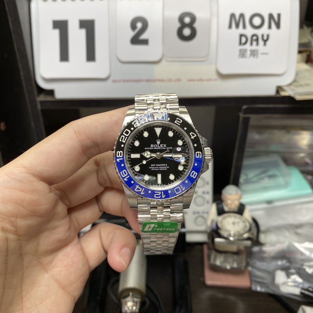 Rolex GMT-Master II series m126710blnr-0002, BATMAN, Steel Bracelet Black and Blue Ceramic Bezel Black Dial, 40mm size, Jubilee strap