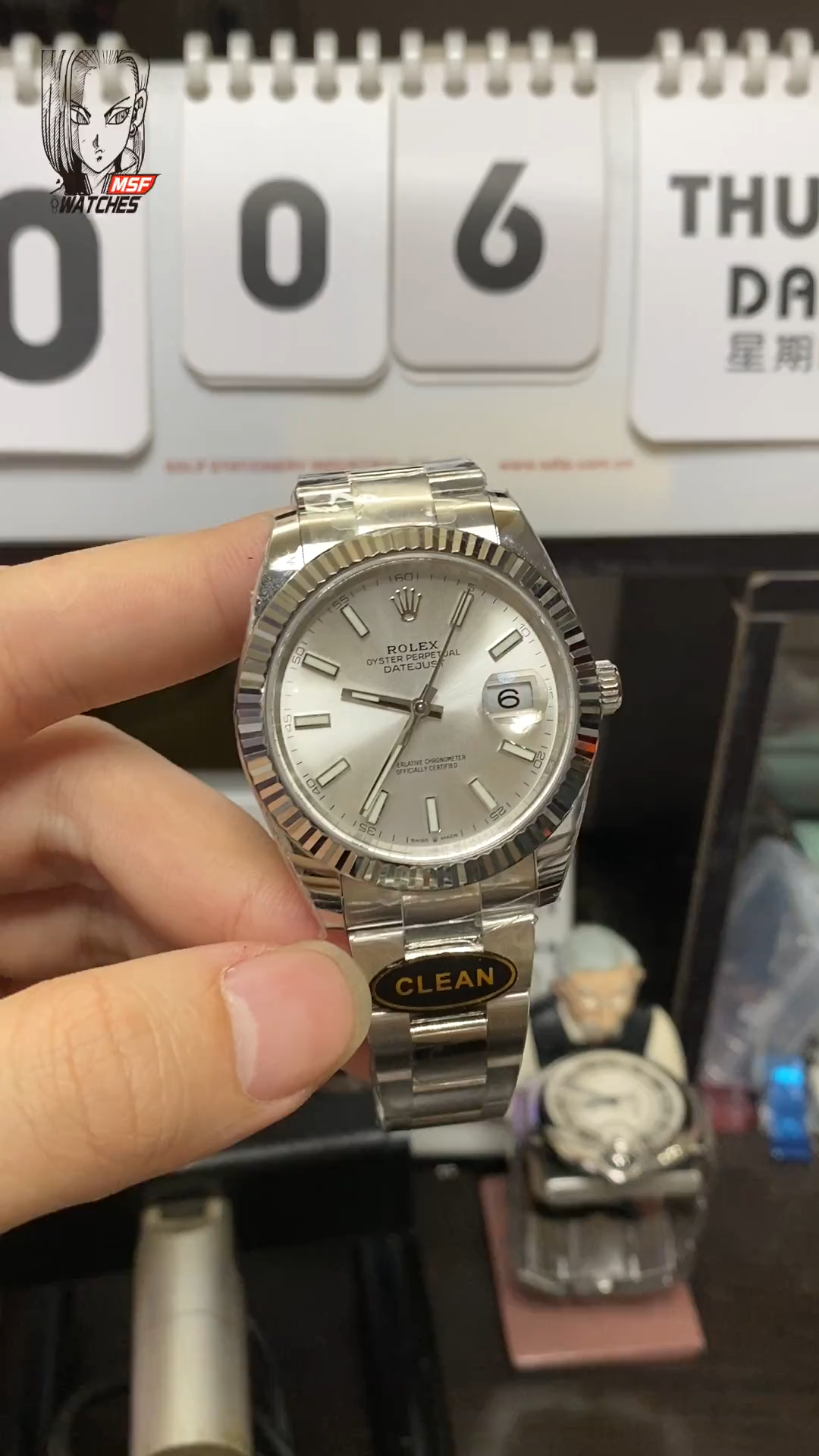 Rolex Datejust Series m126334-0003, White Case Silver Baton Hour Markers Fluted Bezel, 41mm Size.