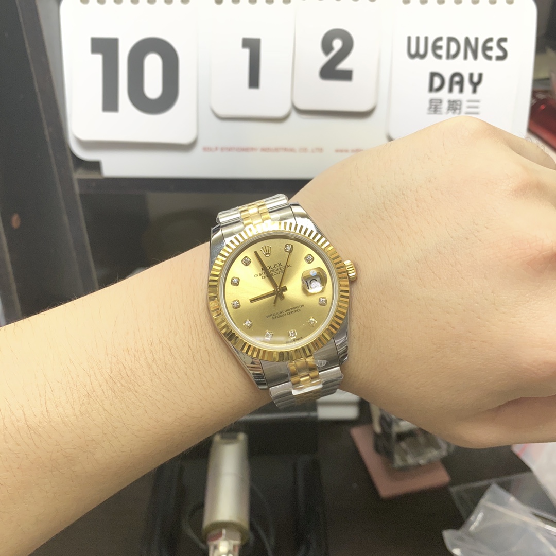 Rolex Datejust Series m126303-0012, Gold Dial Yellow Gold Case, 41mm Size, Jubilee Bracelet.