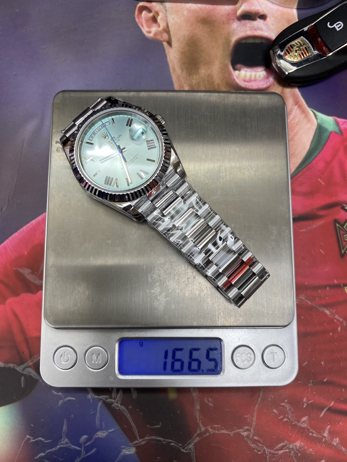 Rolex Day-Date series M228236-0012, Ice Blue Dial Roman Numeral Hour Markers, Day-Date Functions, 40mm Size.