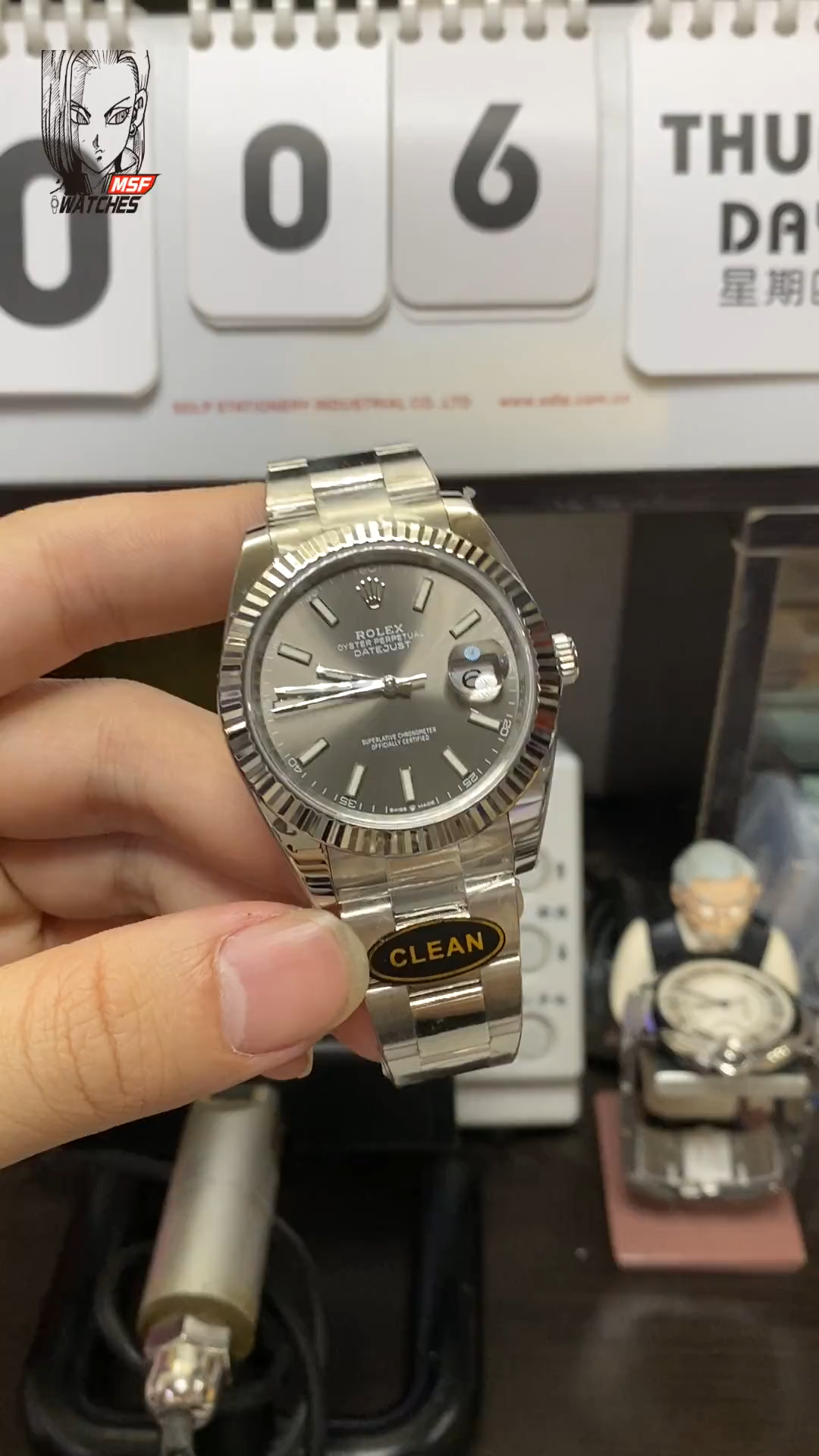 Rolex Datejust Series m126334-0014, Dark Grey Dial Fluted Bezel, 41mm Size.Jubilee strap