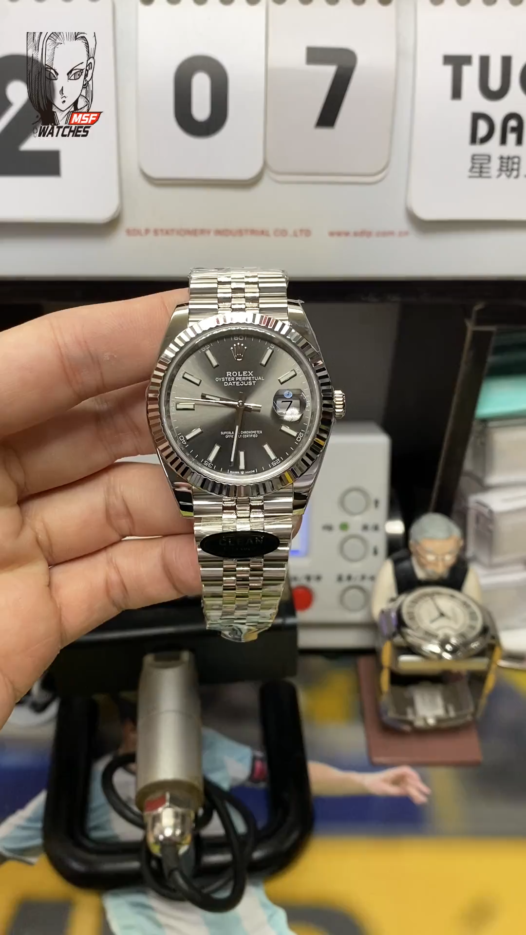 Rolex Datejust series grey DIAL outer ring dog tooth ring size 36mm Size