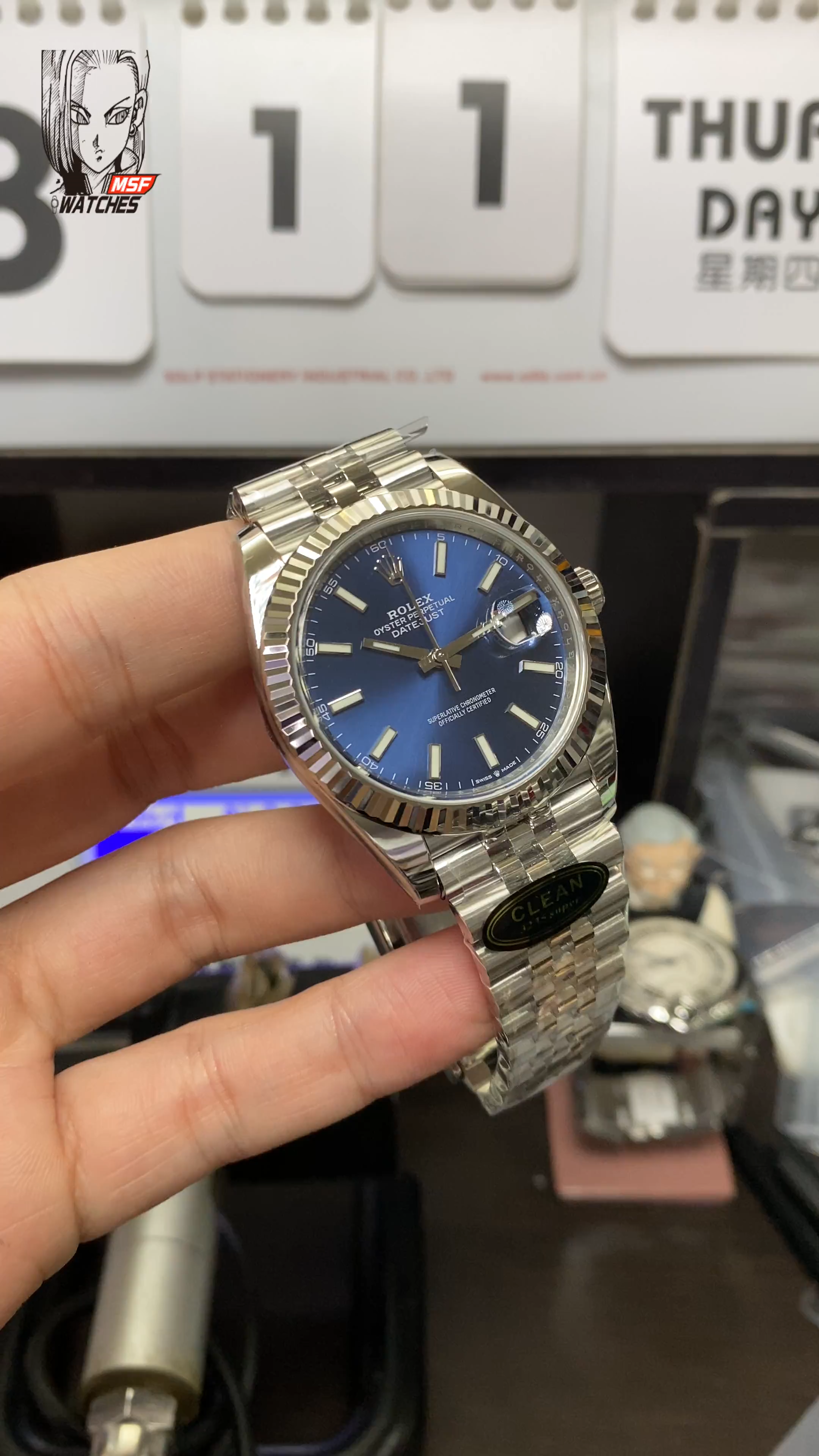 Rolex Datejust Series m126334-0002, Classic Blue Dial Fluted Bezel, 41mm Size.