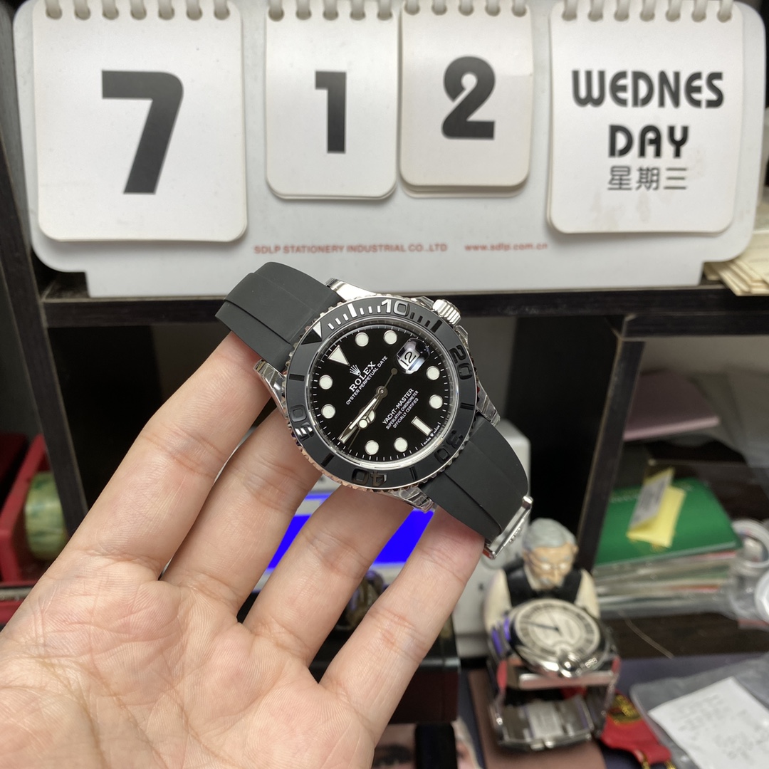 Rolex Yacht-Master Series m226659-0002, Platinum with Black Dial Black Ceramic Bezel, 42mm Size.