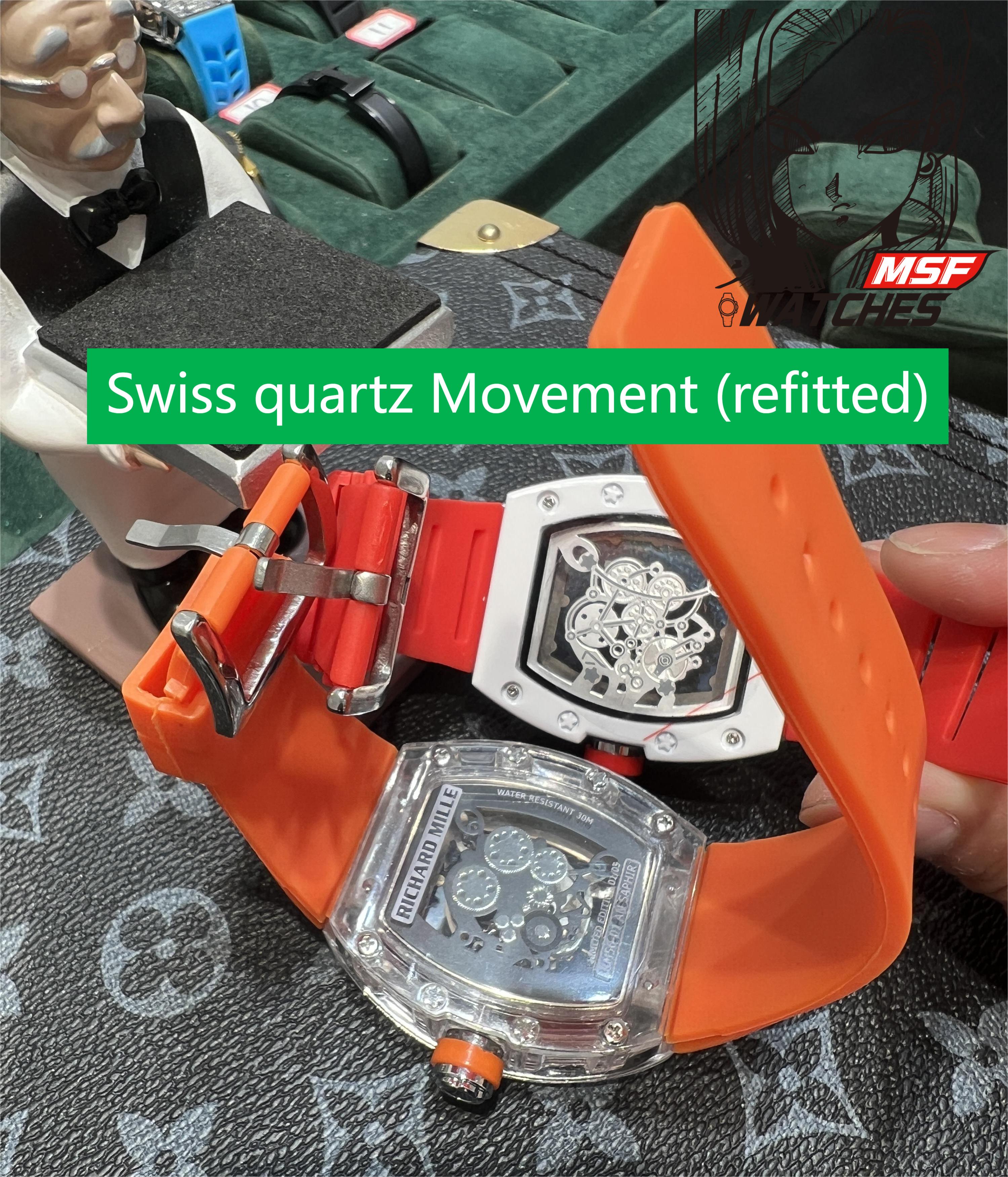 Richard Mille Men's Collection series RM055 NTPT, Carbon Fiber Case, 49.9 x 42.7mm Size.