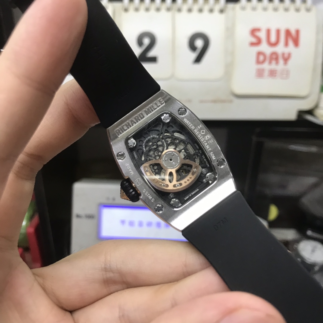 Richard Mille Women's Collection series RM07-01, Red Lips Silver Diamonds, 45.66 x 31.40mm size.