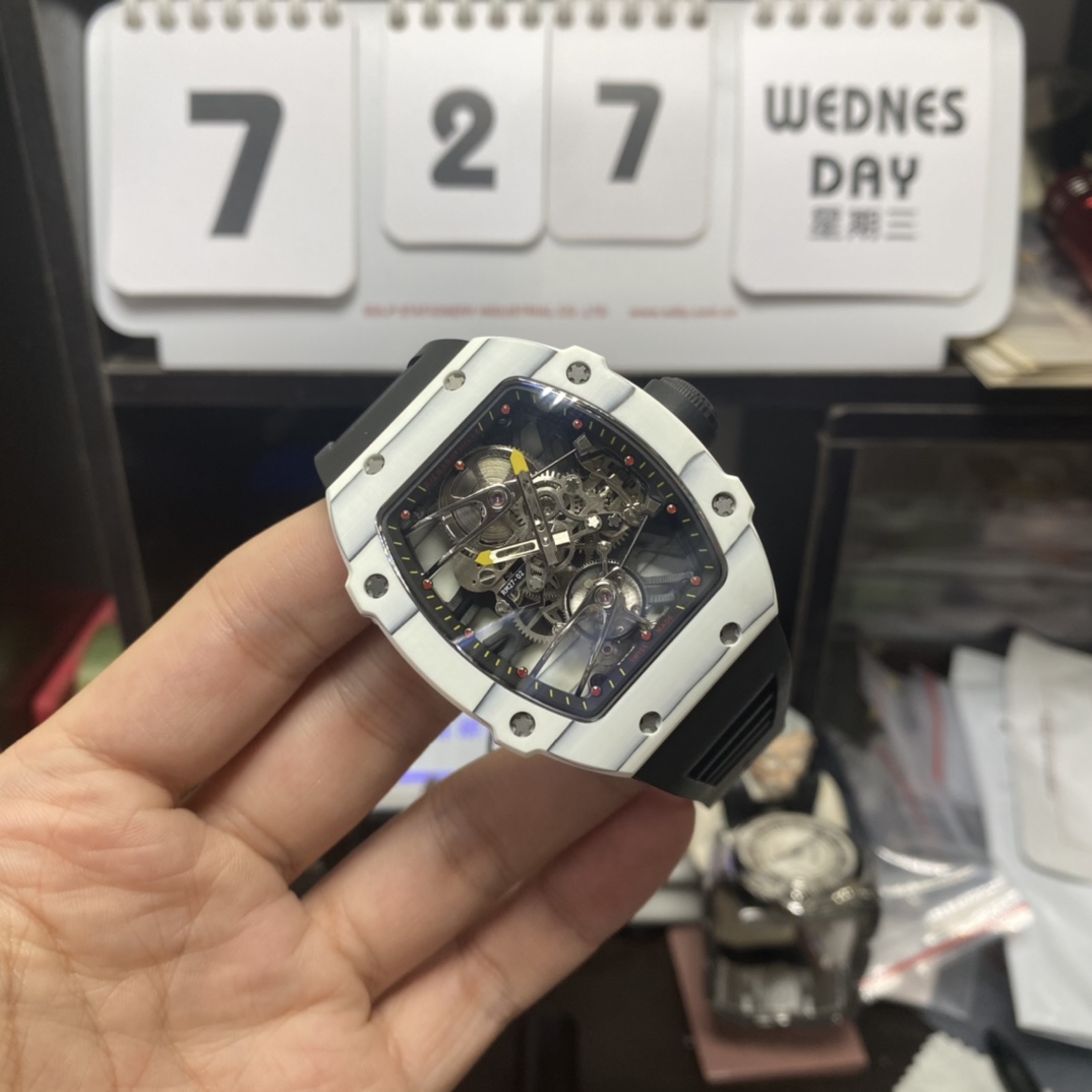 Richard Mille Men's Collection series RM27-02, Sapphire Crystal Nylon Strap and Titanium Buckle, 47.77×39.7 size.