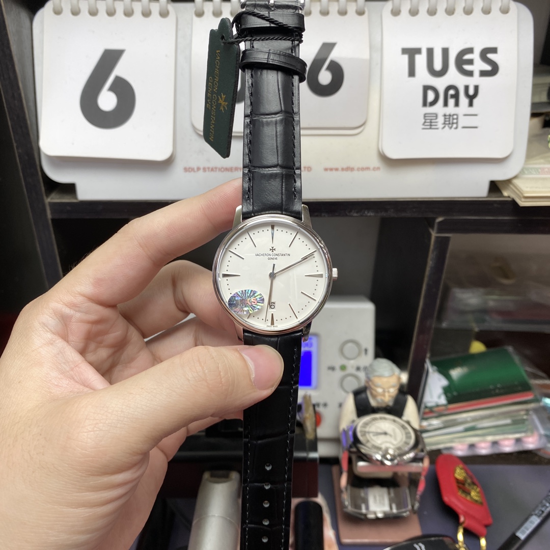 Vacheron Constantin Heritage Collection series 85180000G-9230, White Dial Silver Case High-Quality Same Model as Qi Qiang, 40mm size.