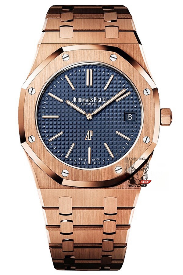 Audemars Piguet Royal Oak Offshore Series 15202OR.OO.1240OR.01, Blue Dial with Rose Gold Case, 39mm Size.