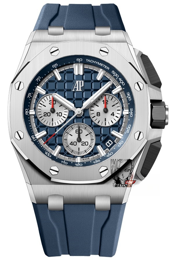 Audemars Piguet Royal Oak Offshore Series 26420TI.OO.A027CA.01, Blue Dial with Blue Rubber Strap, 43mm size.
