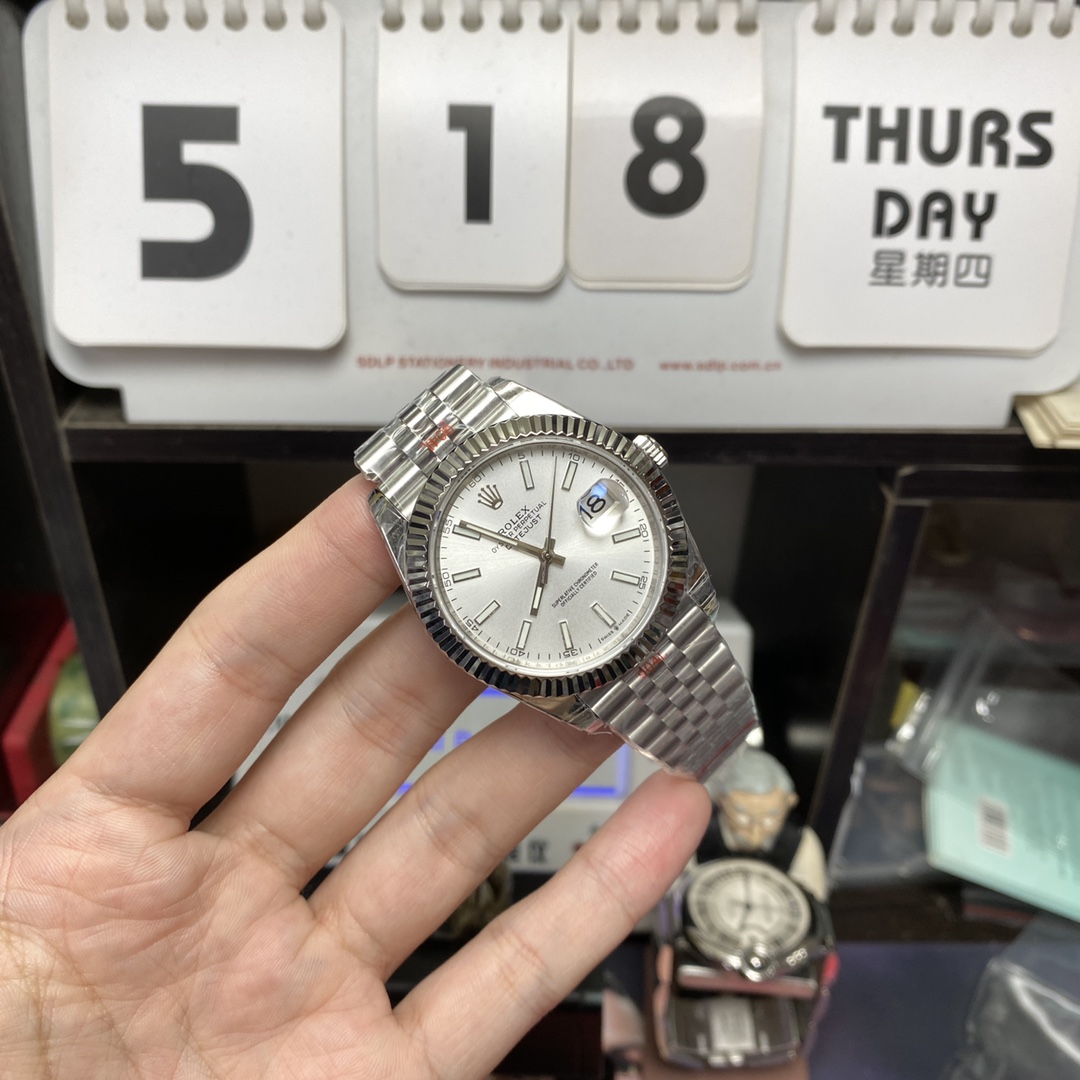 Rolex Datejust series m126334-0010.Silver Dial Five-Piece Link Bracelet,41mmsize