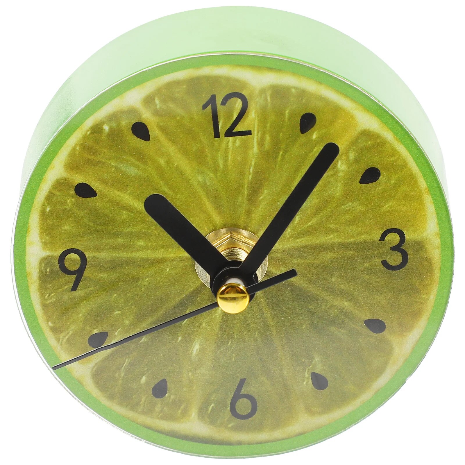 Fridge Magnetic Clock Round Cartoon Fruit Lemon Pattern Clock Pendant Refrigerator Whiteboard Magnet Locker for Home Office