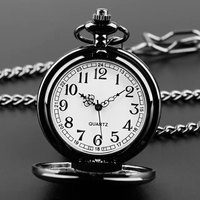 Fashion 37CM Fob Chain Smooth steel Quartz Pocket Watch Vintage Roman Nmber Dial Pendant Fob Watch Gifts Clock reloj de bolsillo