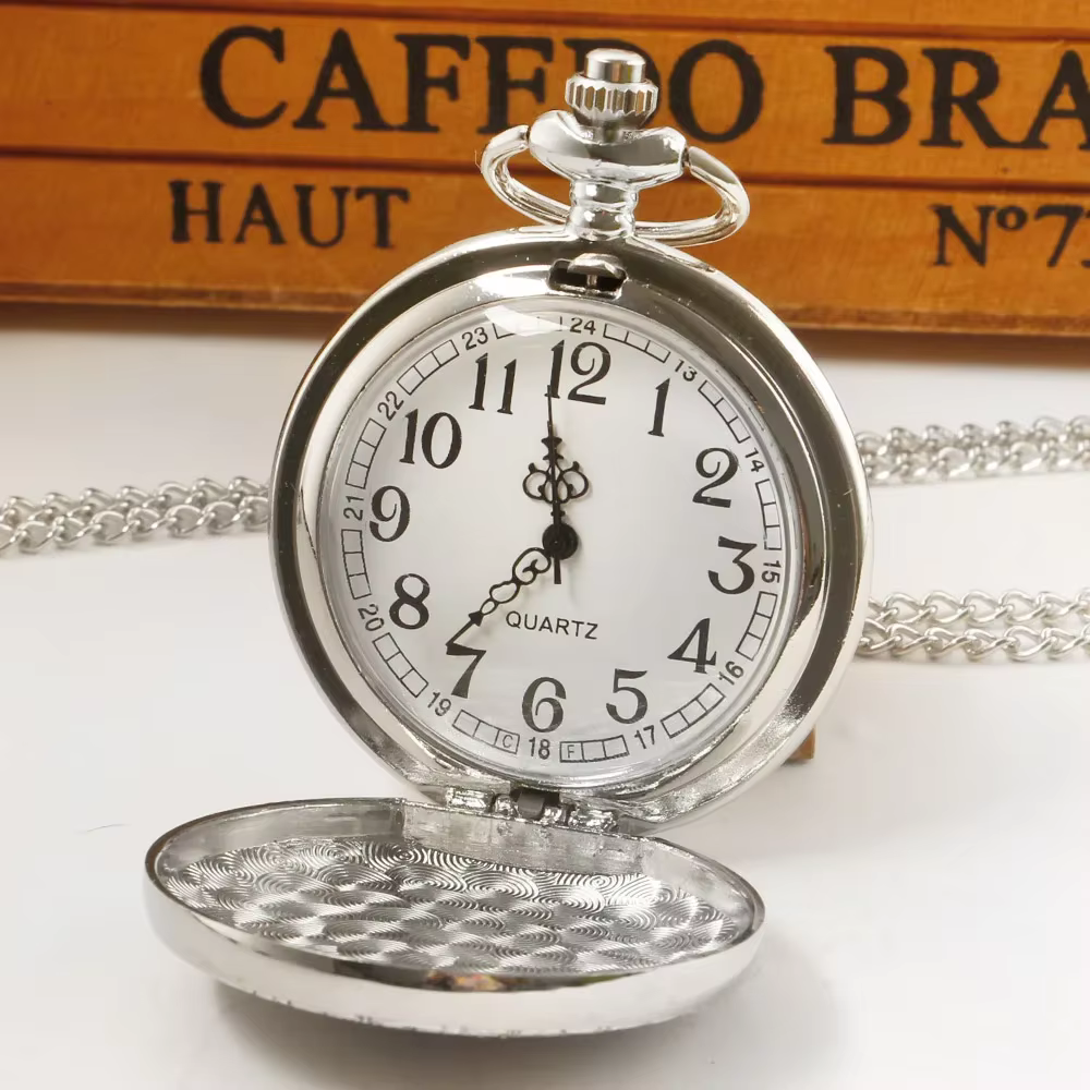Classic Vintage Steampunk Quartz Pocket Watch with Necklace Chain Fashion Bronze Best Gift for Male Men Kids Pocket Clock PB667